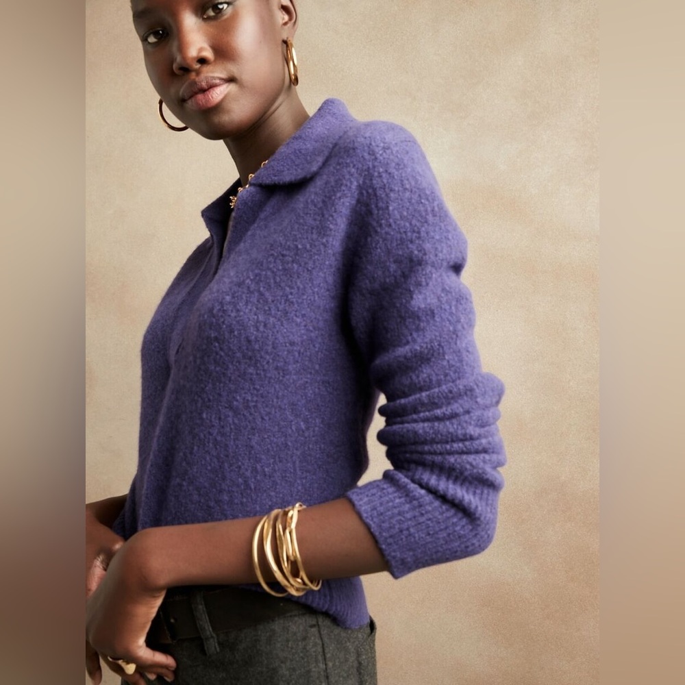 Banana Republic purple sweater polo